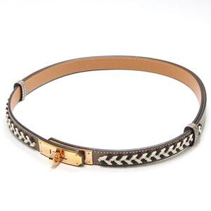 Hermes Belt Kelly Velvet 18 PM Epson Etoupe Pink Gold Hardware